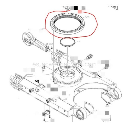 Excavadora DOOSAN DX340LCA rodamiento de giro 140109-00038 círculo de giro